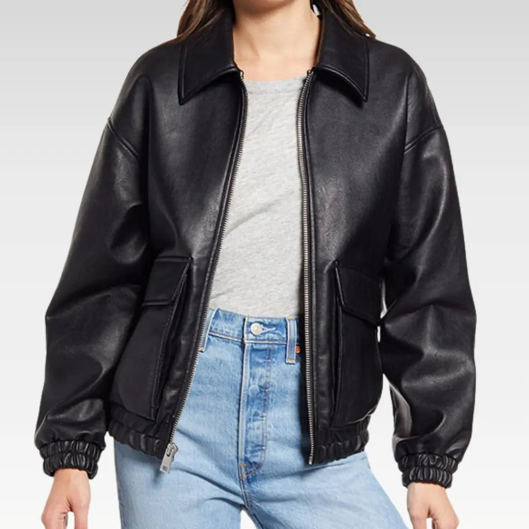 Aida Black A-2 Bomber Jacket