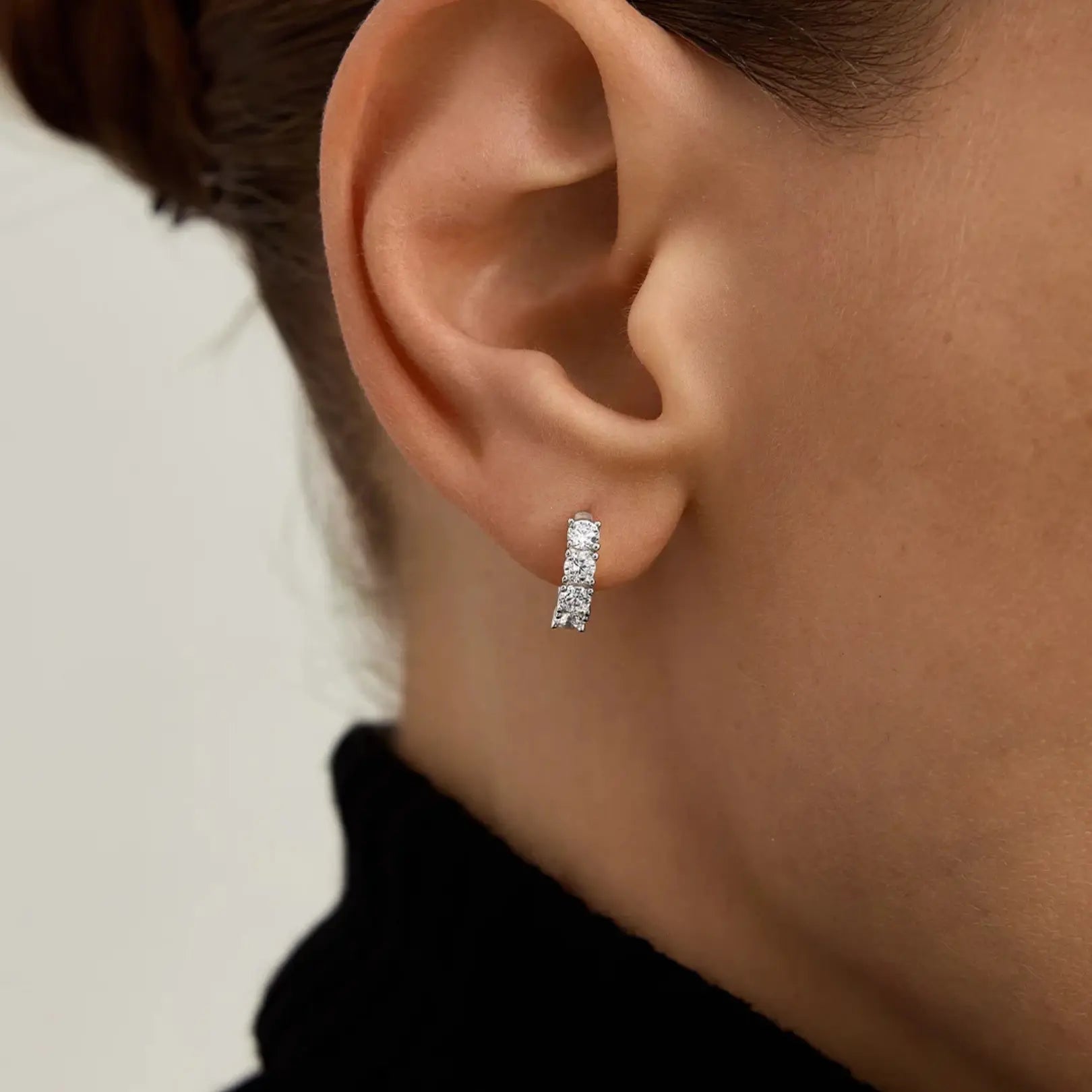 Sapphire Silver Huggies