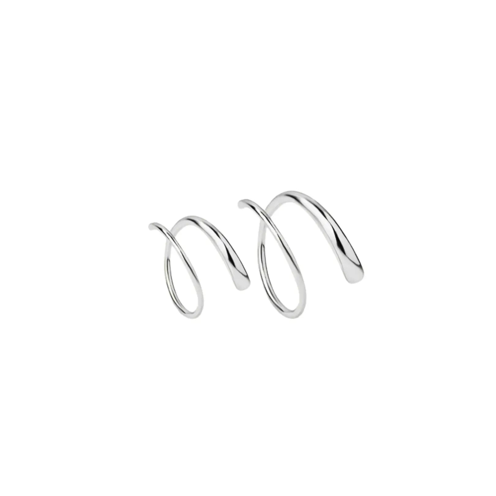 Silver Double Hoops