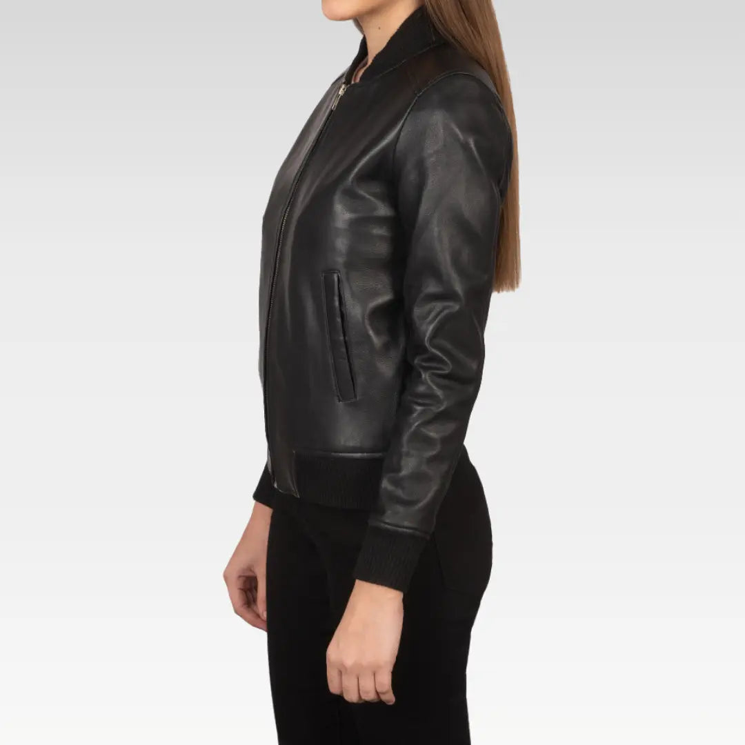 Bliss Leather Bomber Jacket