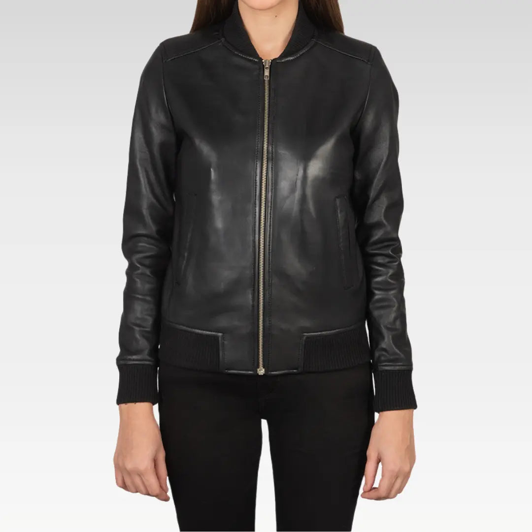 Bliss Leather Bomber Jacket