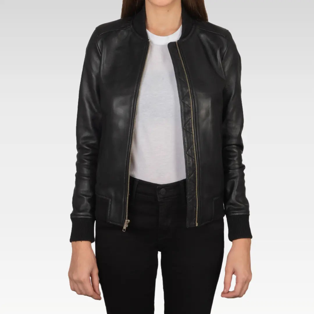 Bliss Leather Bomber Jacket