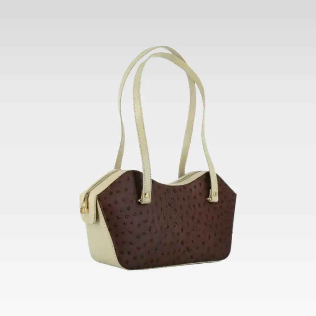 Classic Brown  Stylish Lips Shape Leather Handbag For Women