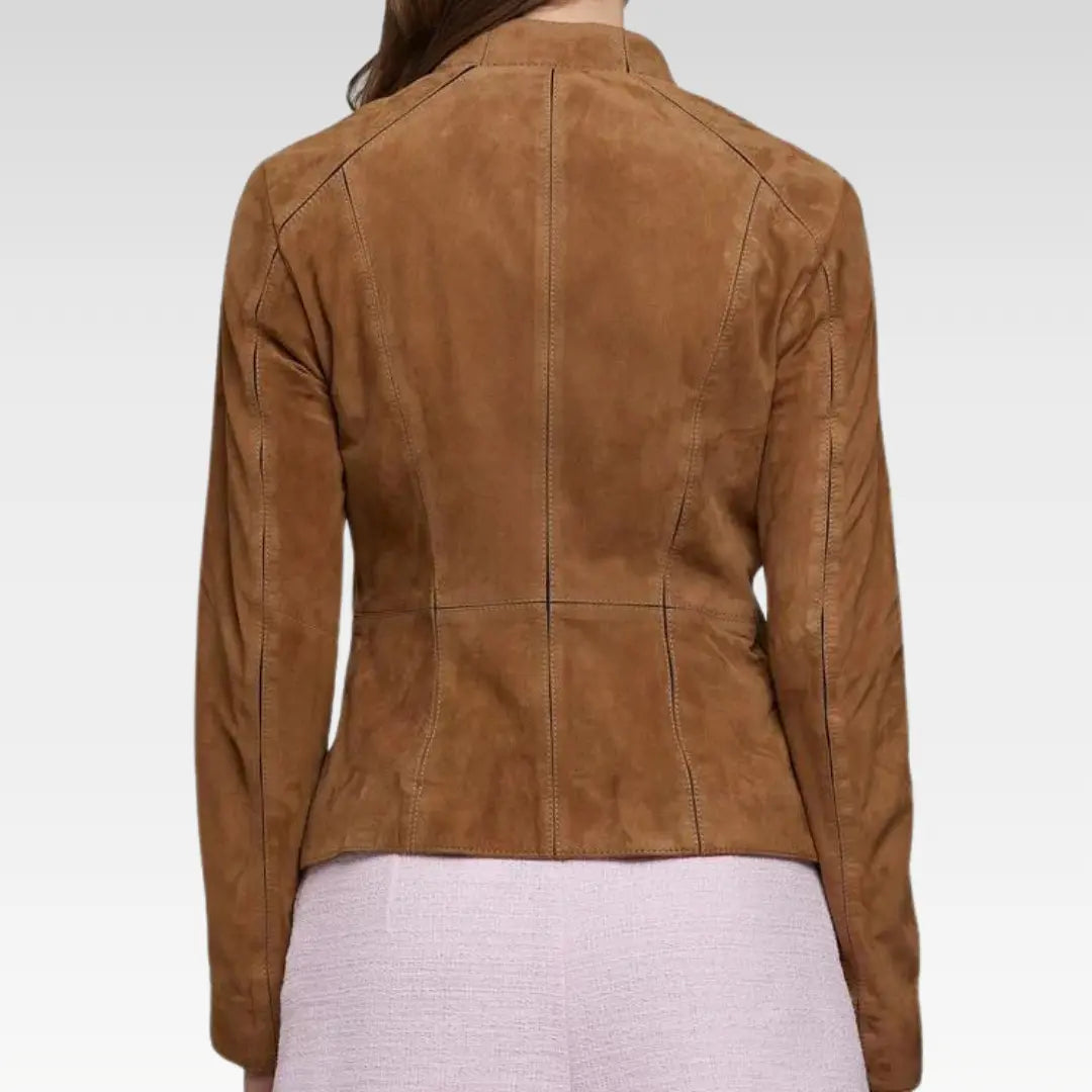 BROWN SUEDE LEATHER JACKET WOMEN’S