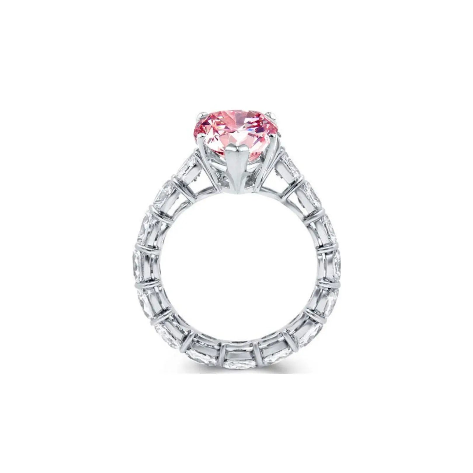 Pink Stone Pear Shaped Engagement Ring