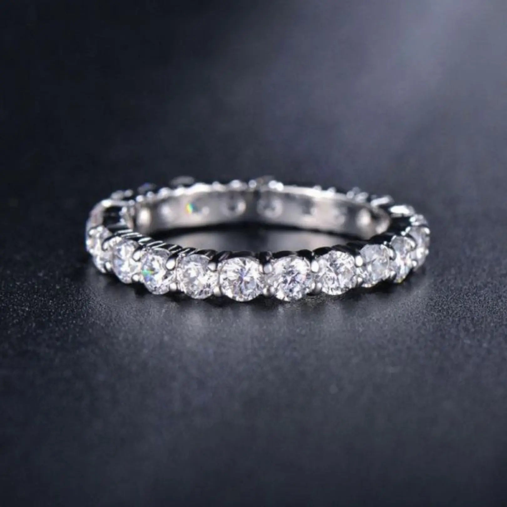 Round Cut Eternity Wedding Band Ring