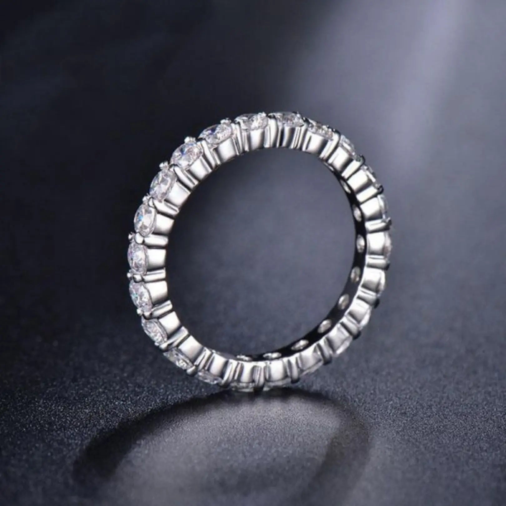 Round Cut Eternity Wedding Band Ring