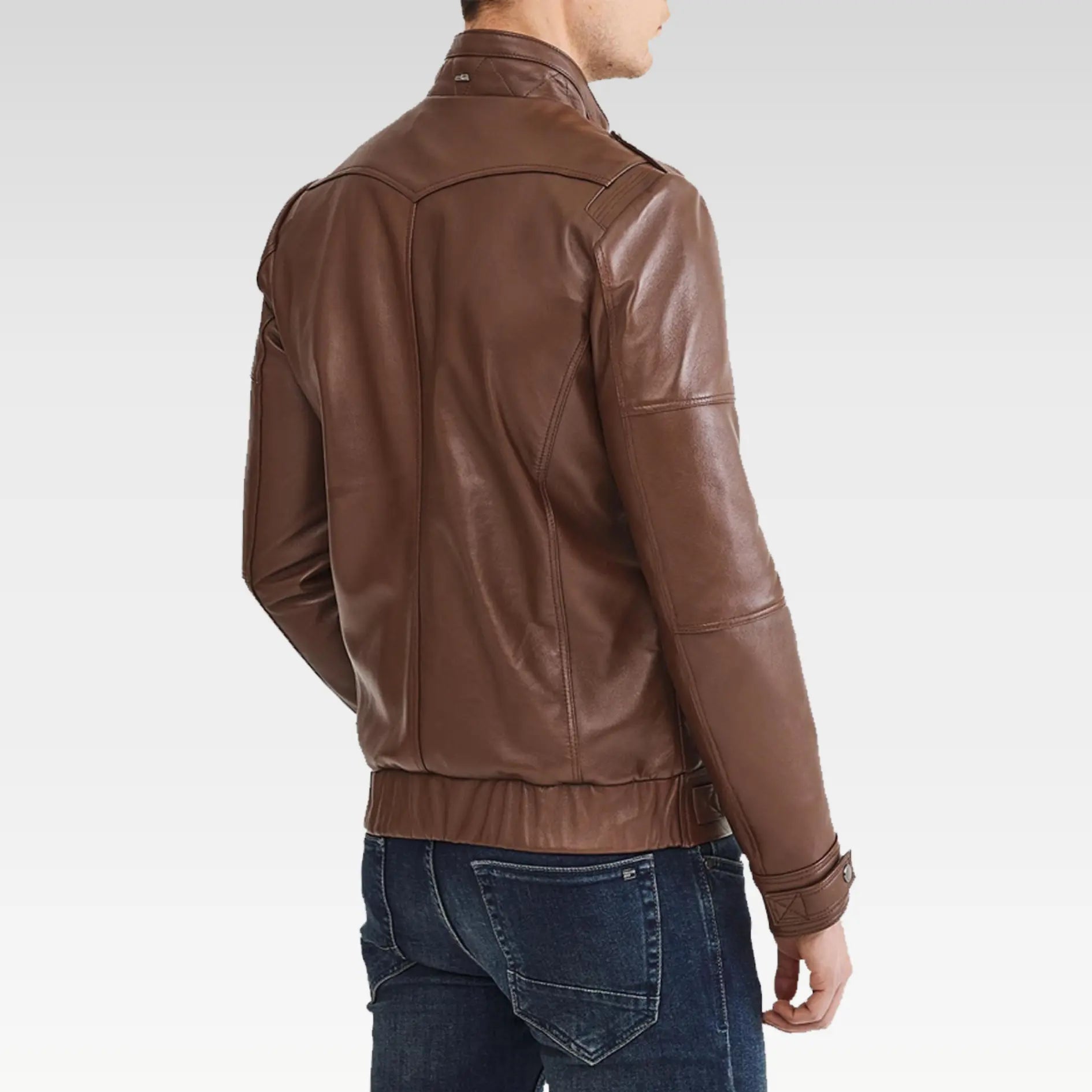 Casual Brown Leather Motorcycle Jacket