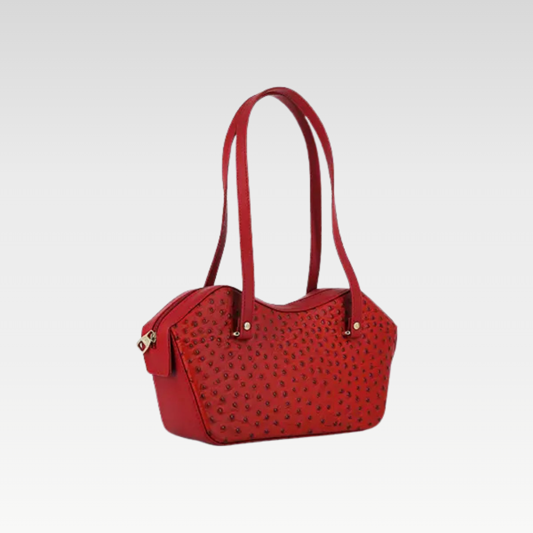 Crimson Red Stylish Lips Shape Leather Handbag For Women
