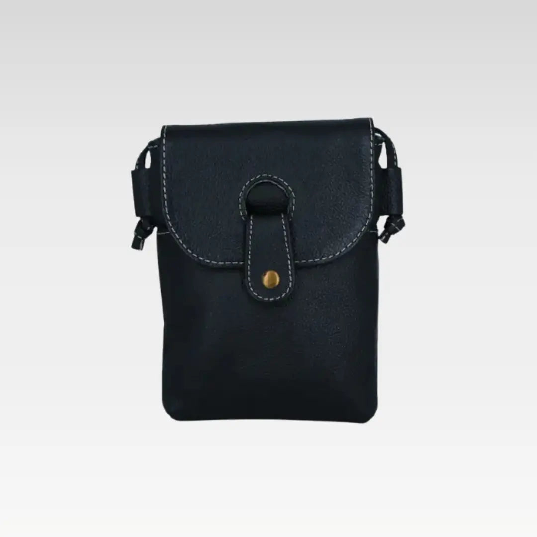 Black Compact Crossbody Travel Pouch