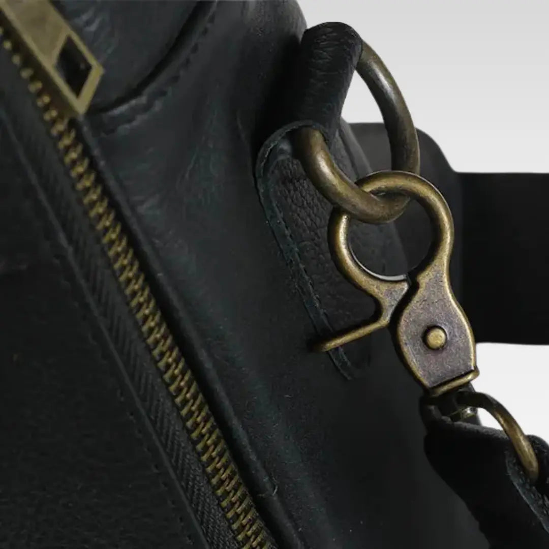 Black Executive Leather Pro Laptop Bag