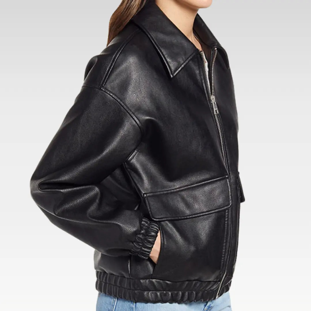 Aida Black A-2 Bomber Jacket