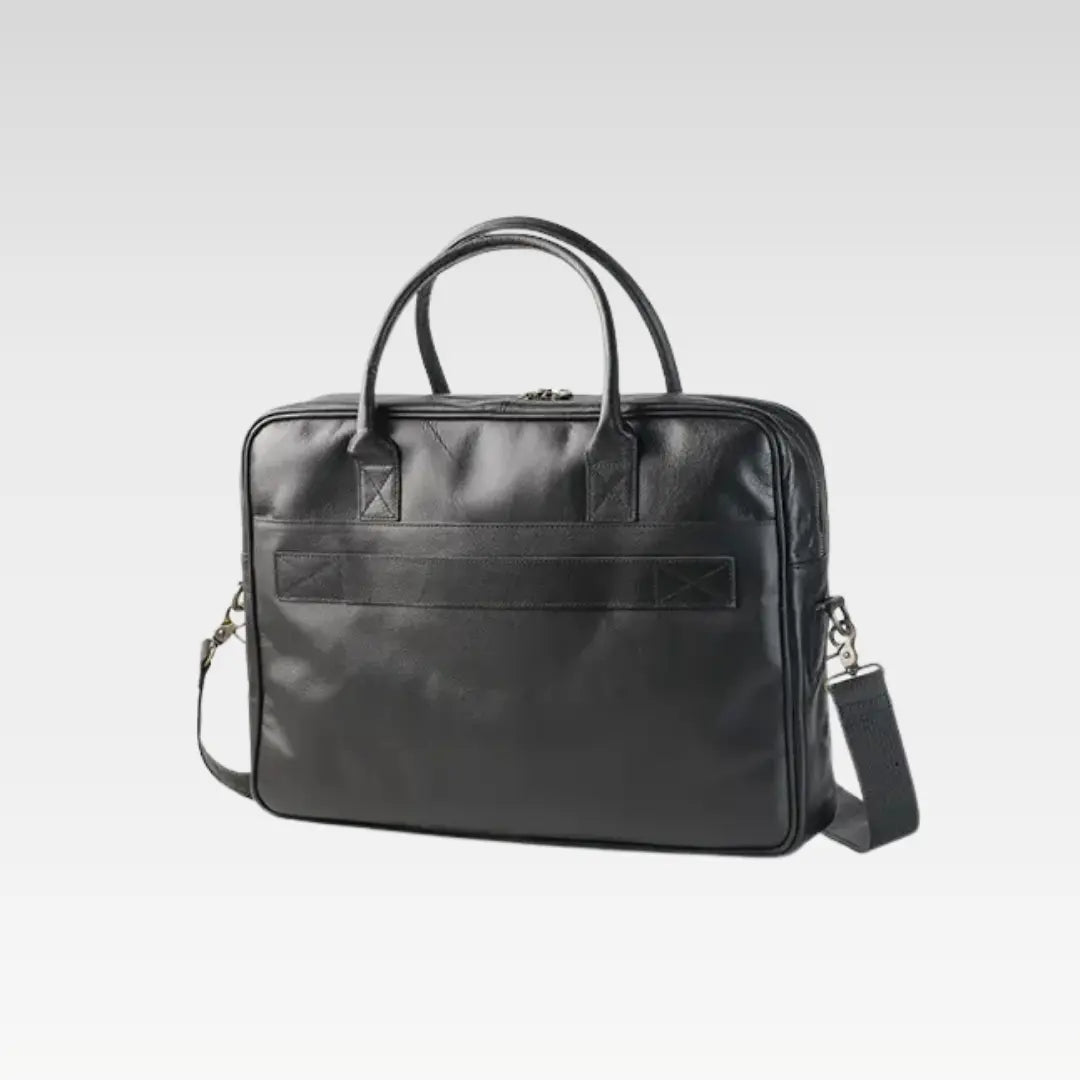 Black Executive Leather Pro Laptop Bag