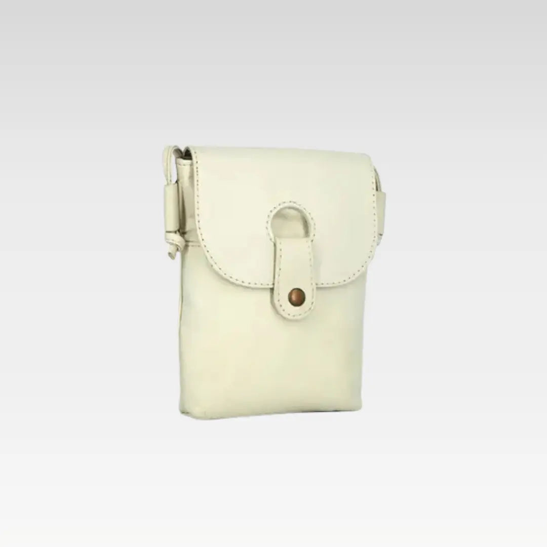 White Compact Crossbody Travel Pouch