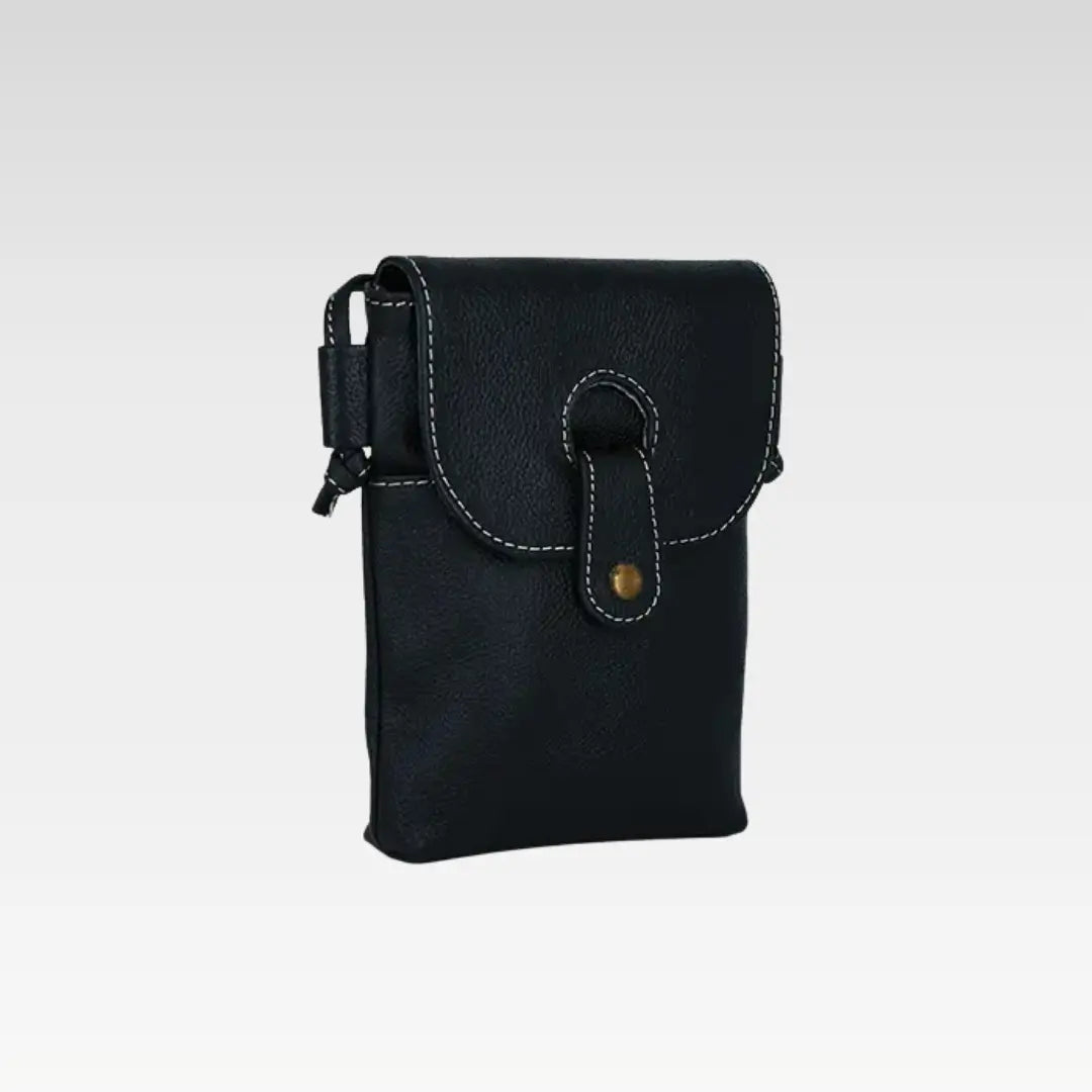 Black Compact Crossbody Travel Pouch