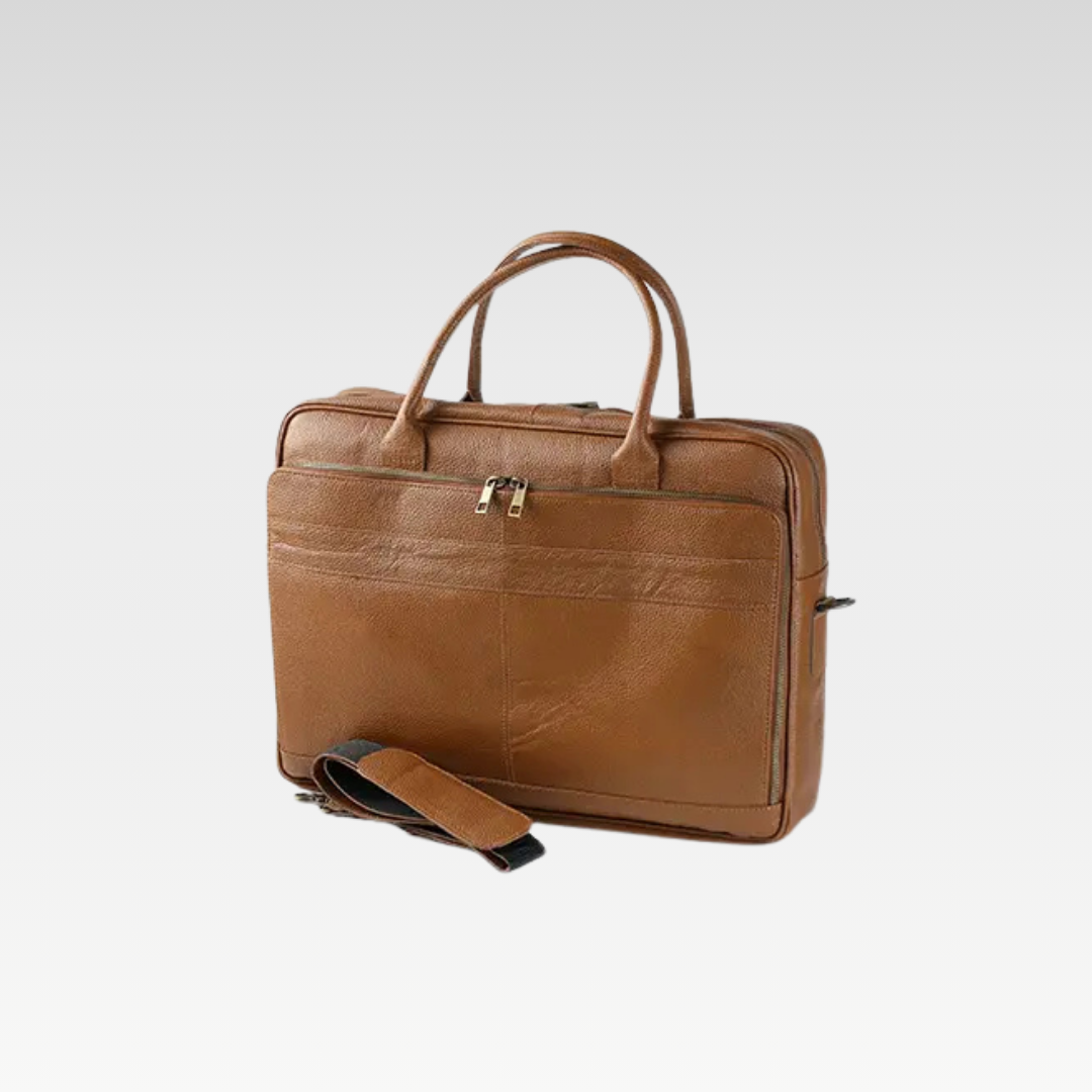 Tan Executive Leather Pro Laptop Bag