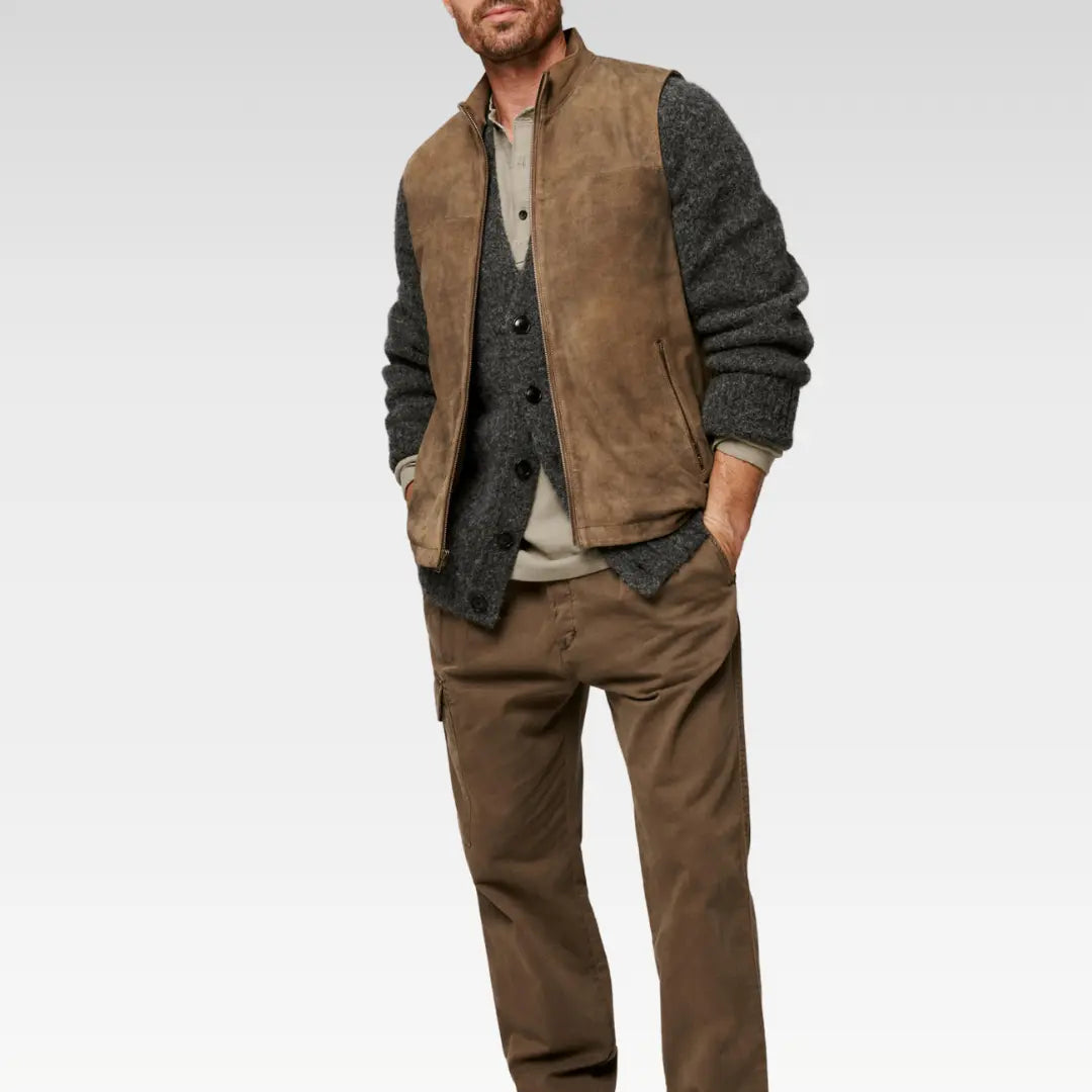 William Suede Leather Vest  Rugged Goatskin