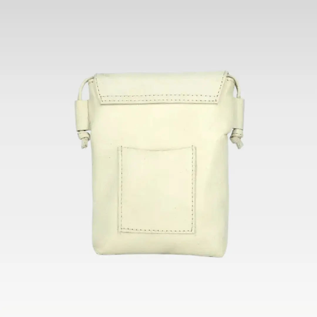 White Compact Crossbody Travel Pouch