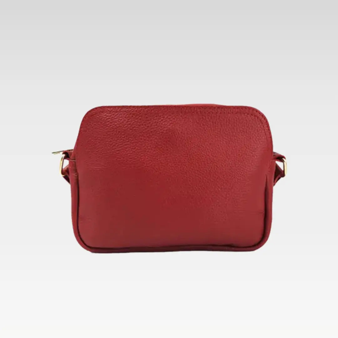 Ruby Red Leather Crossbody Bag Perfect For Everyday Style