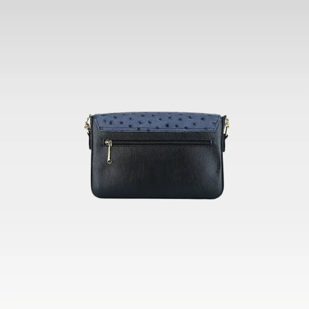 Slate Grey Ostrich Texture Leather Clutch Bag