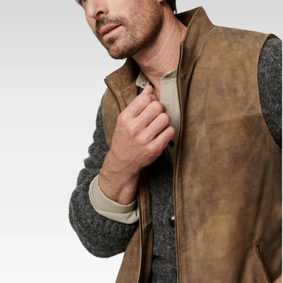 William Suede Leather Vest  Rugged Goatskin