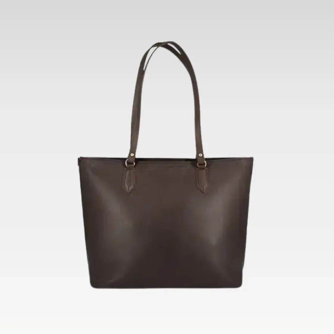 Brown Leather Laptop Tote Bag Professional & Spacious For Office Use