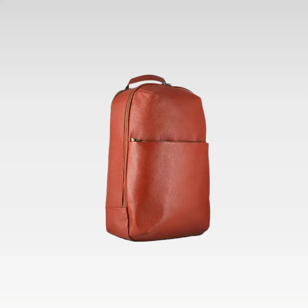 Brick Red Premium Leather Backpack Stylish & Durable
