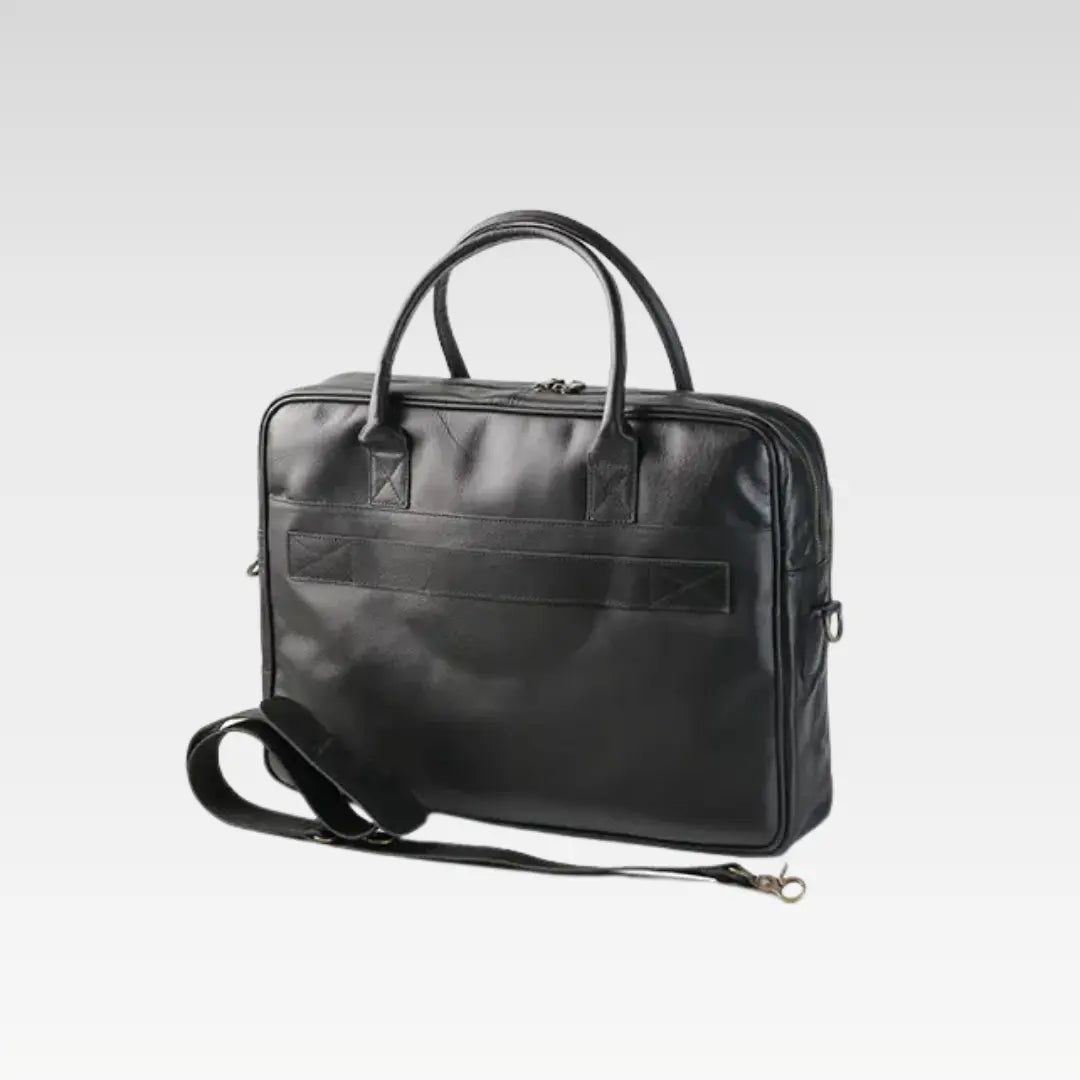 Black Executive Leather Pro Laptop Bag