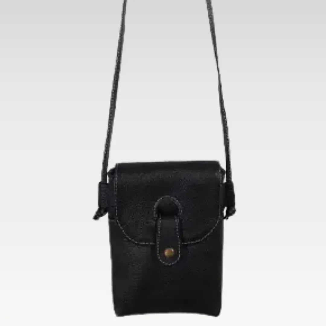 Black Compact Crossbody Travel Pouch