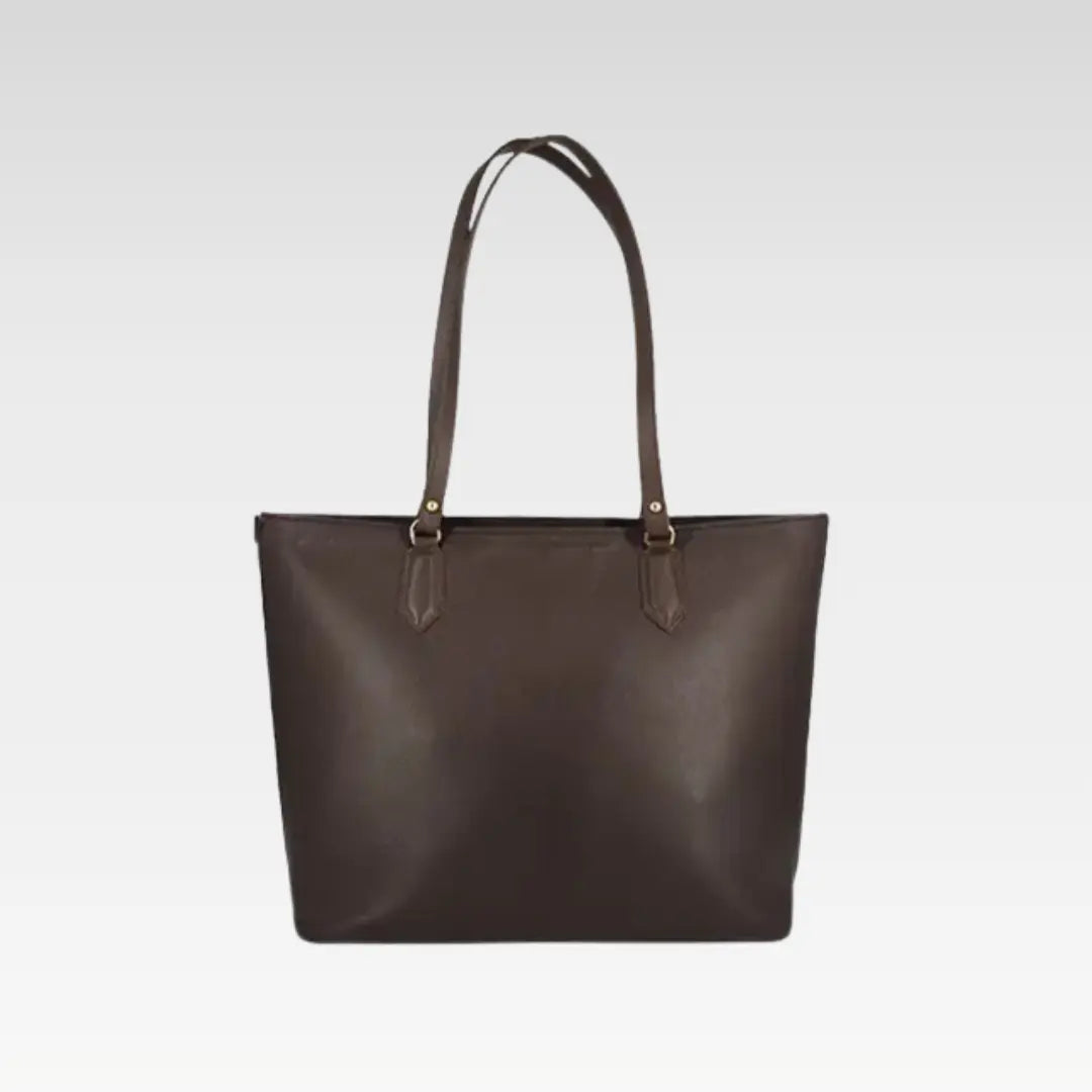 Brown Leather Laptop Tote Bag Professional & Spacious For Office Use