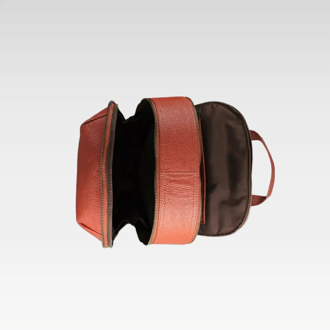 Brick Red Premium Leather Backpack Stylish & Durable