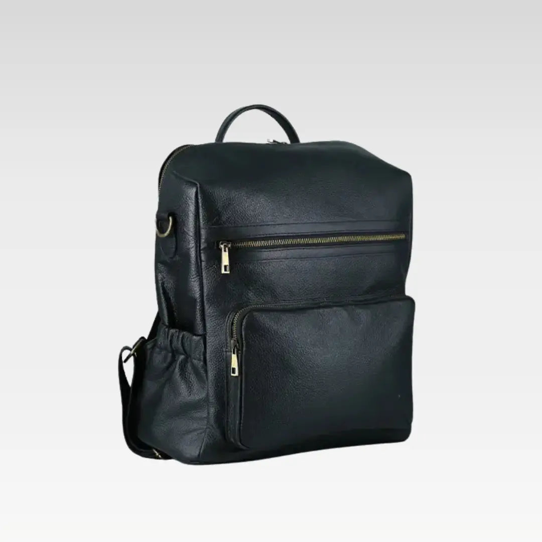 Brown Elegant Leather Ladies Backpack For Daily Use & Travel