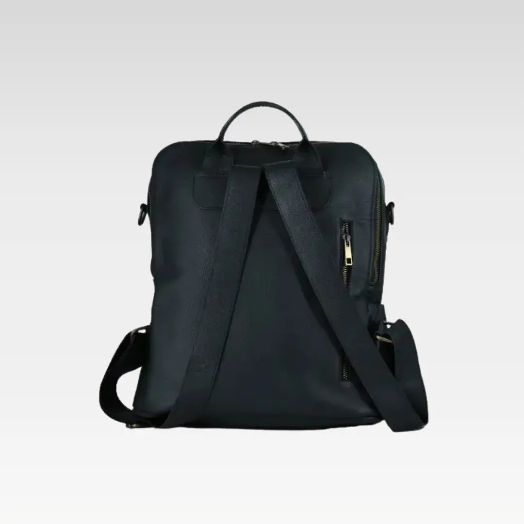 Black Elegant Leather Ladies Backpack For Daily Use & Travel