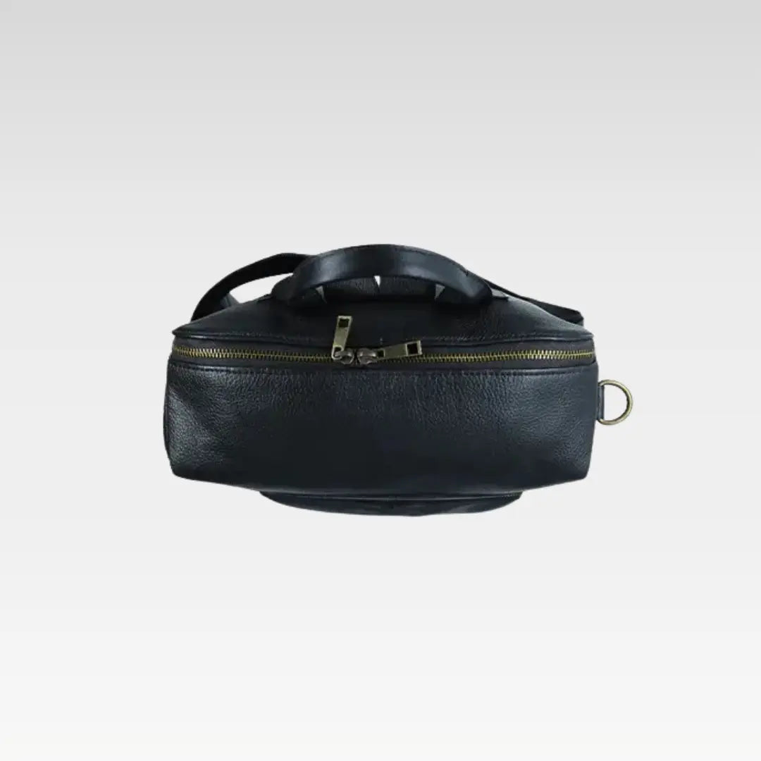 Black Elegant Leather Ladies Backpack For Daily Use & Travel