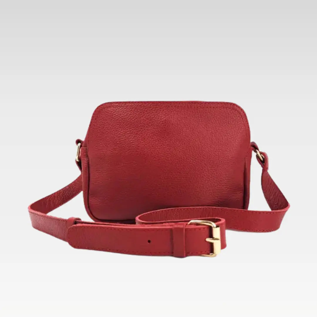 Ruby Red Leather Crossbody Bag Perfect For Everyday Style