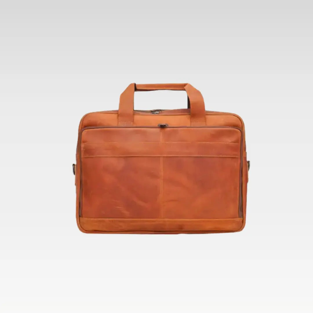Tan Stylish Leather Laptop Bag - Perfect for Work