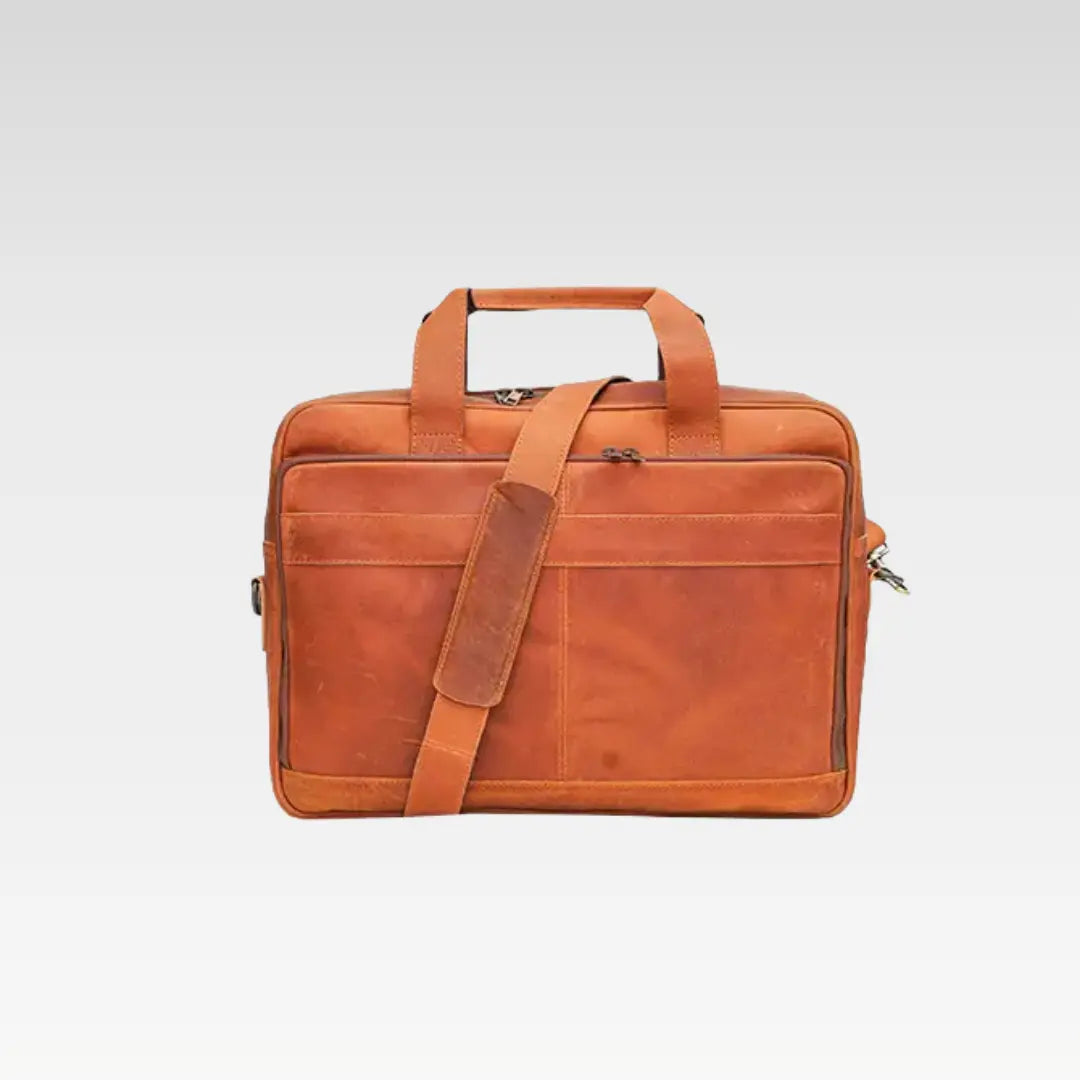 Tan Stylish Leather Laptop Bag - Perfect for Work