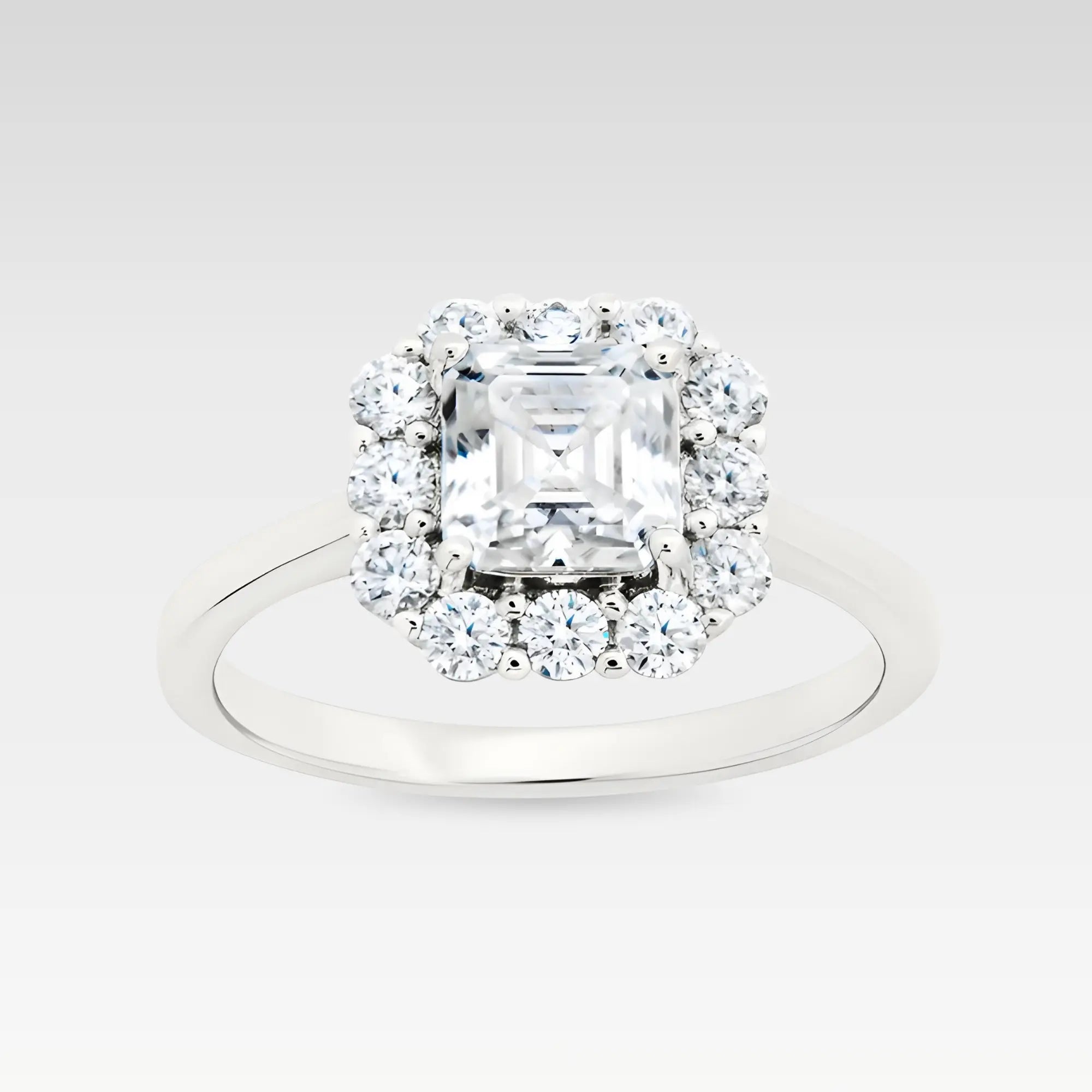 Sophia CZ Cushion Sterling Silver Ring