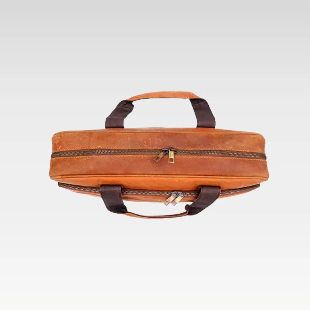 Tan Stylish Leather Laptop Bag - Perfect for Work
