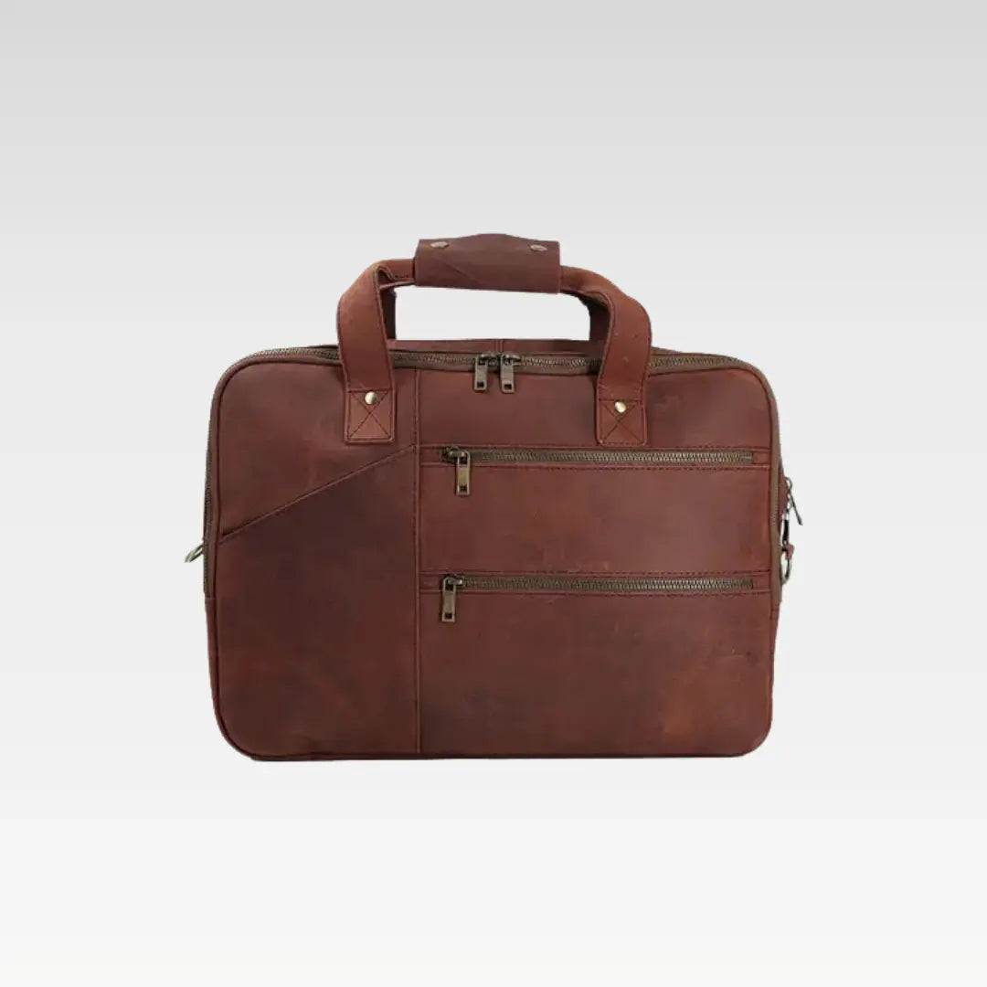 Dark Rust Brown Timeless Crazy Horse Leather Bag