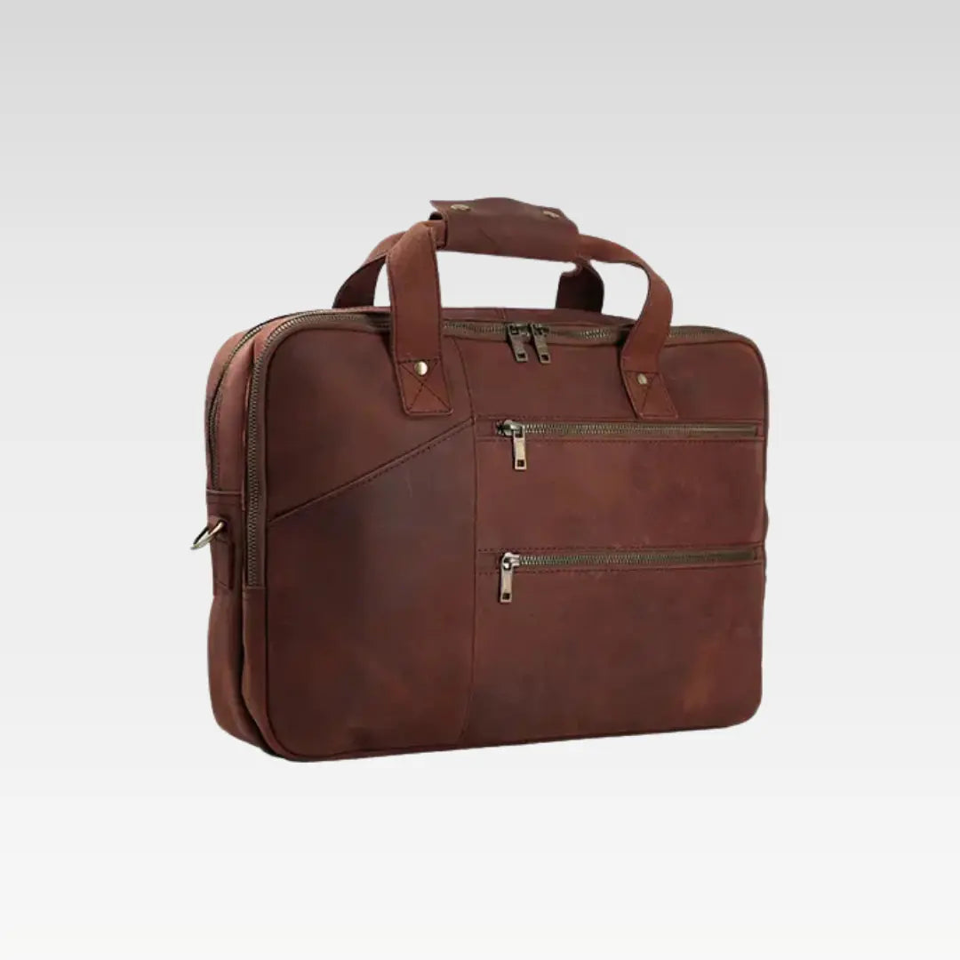 Dark Rust Brown Timeless Crazy Horse Leather Bag