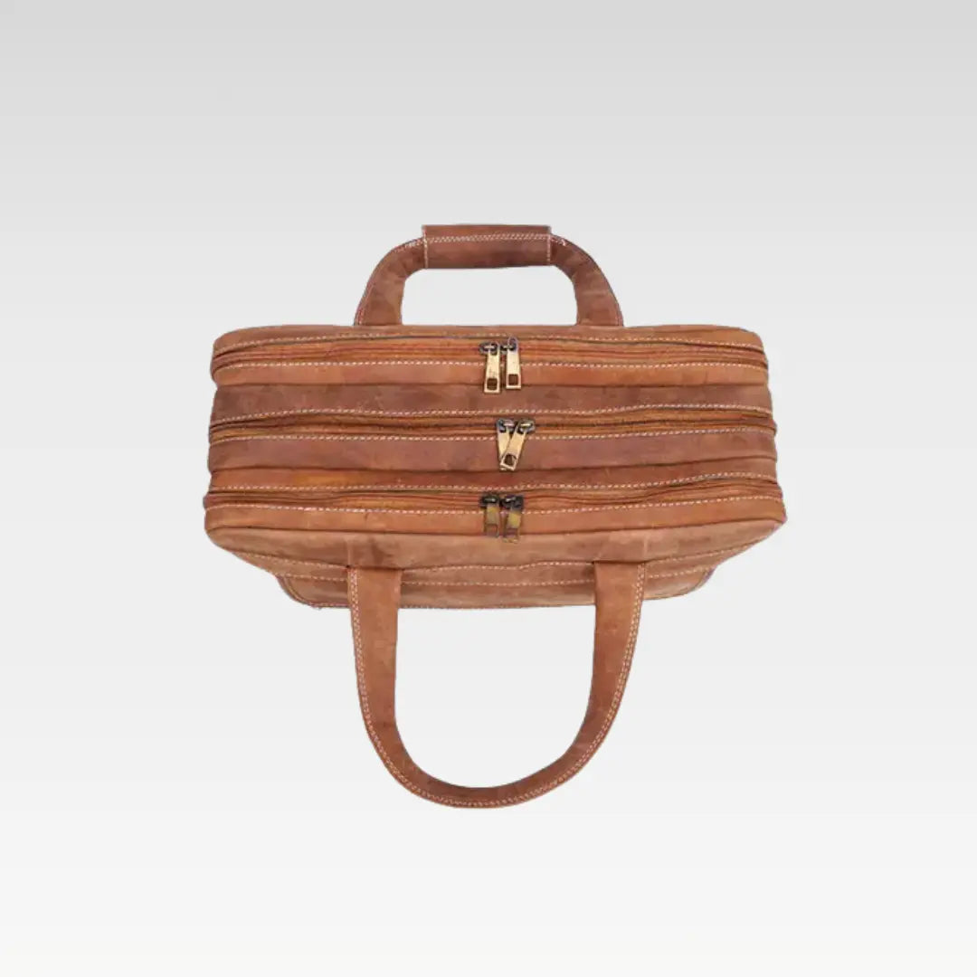 Light Rustic Brown Spacious Leather Laptop Bag - Perfect for Work Travel and Daily Essentials