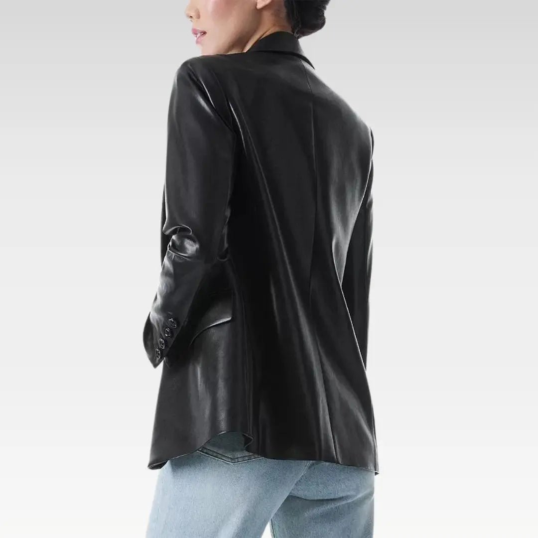 Alice and Olivia Denny Leather Blazer