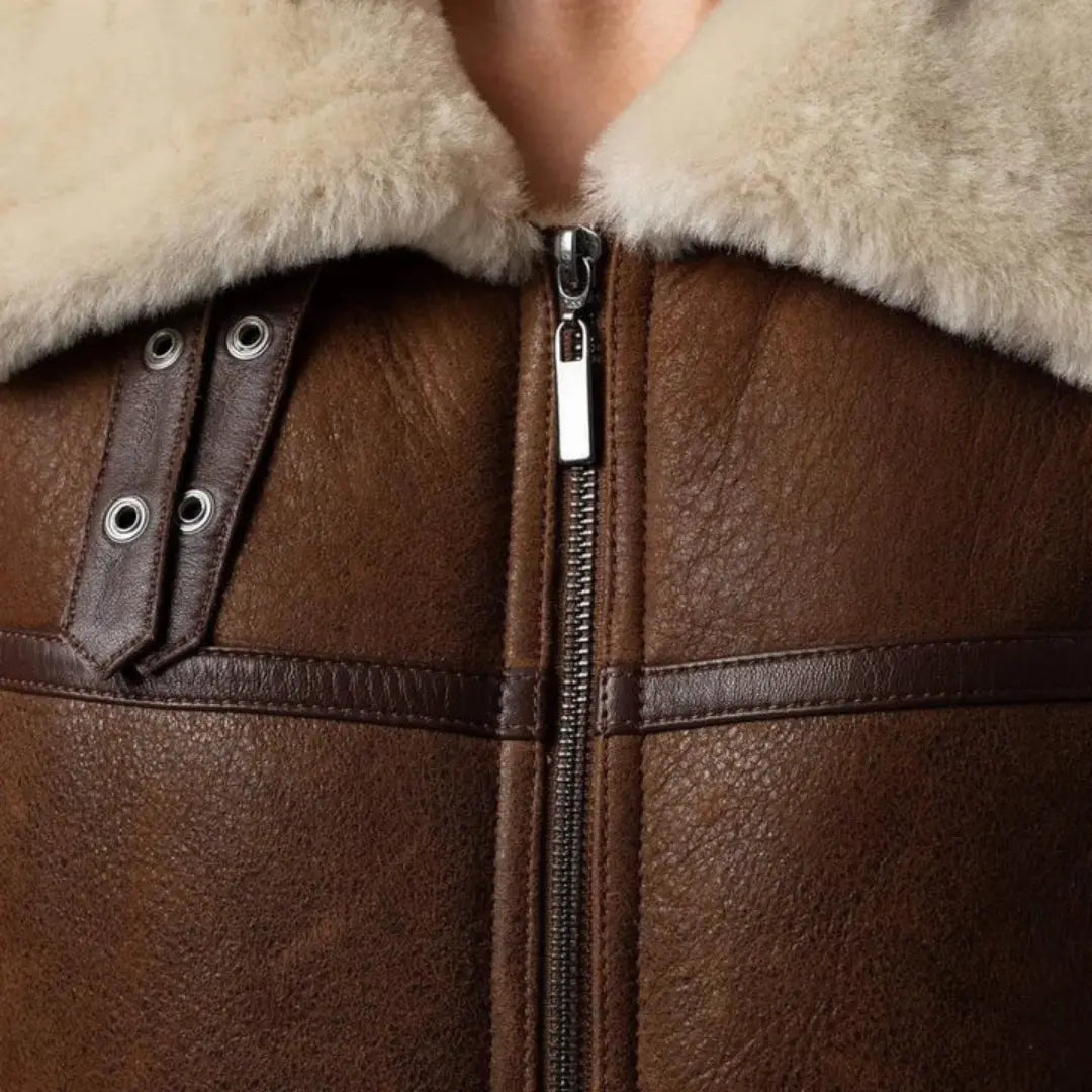 Amelia Aviator Jacket - Brown