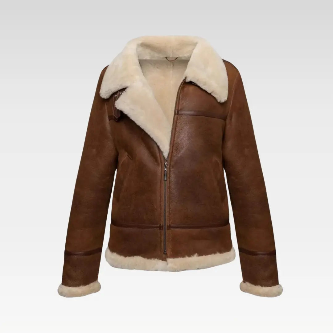 Amelia Aviator Jacket - Brown