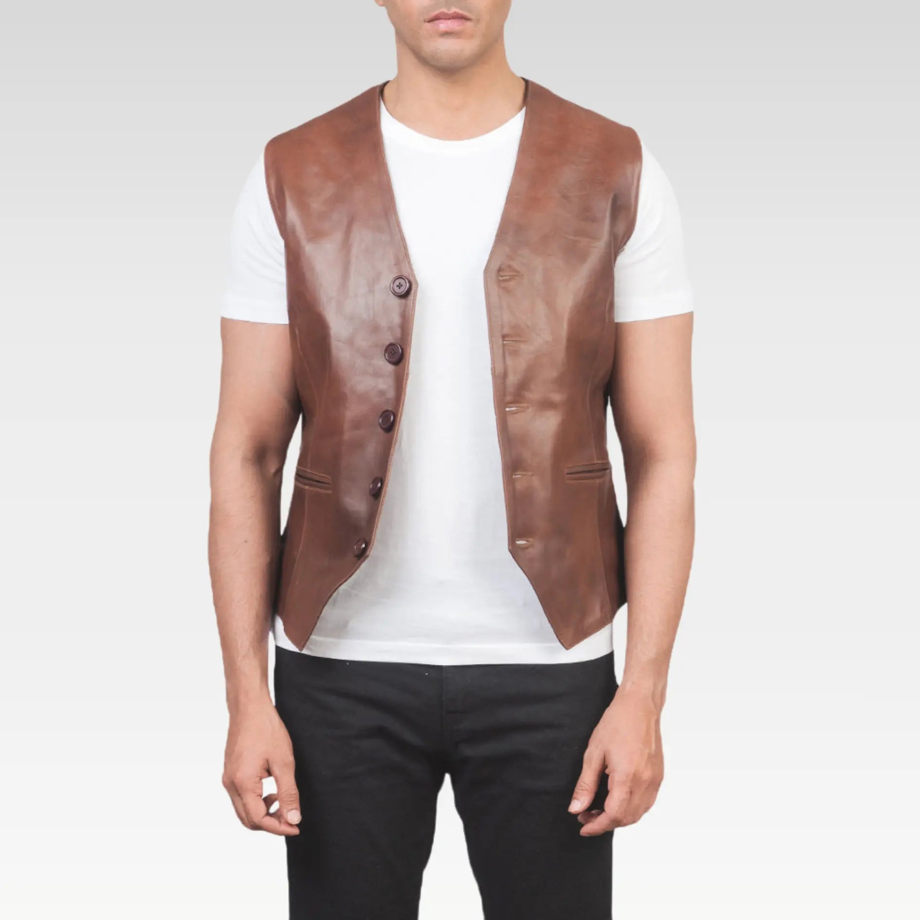Auden Brown Leather Vest