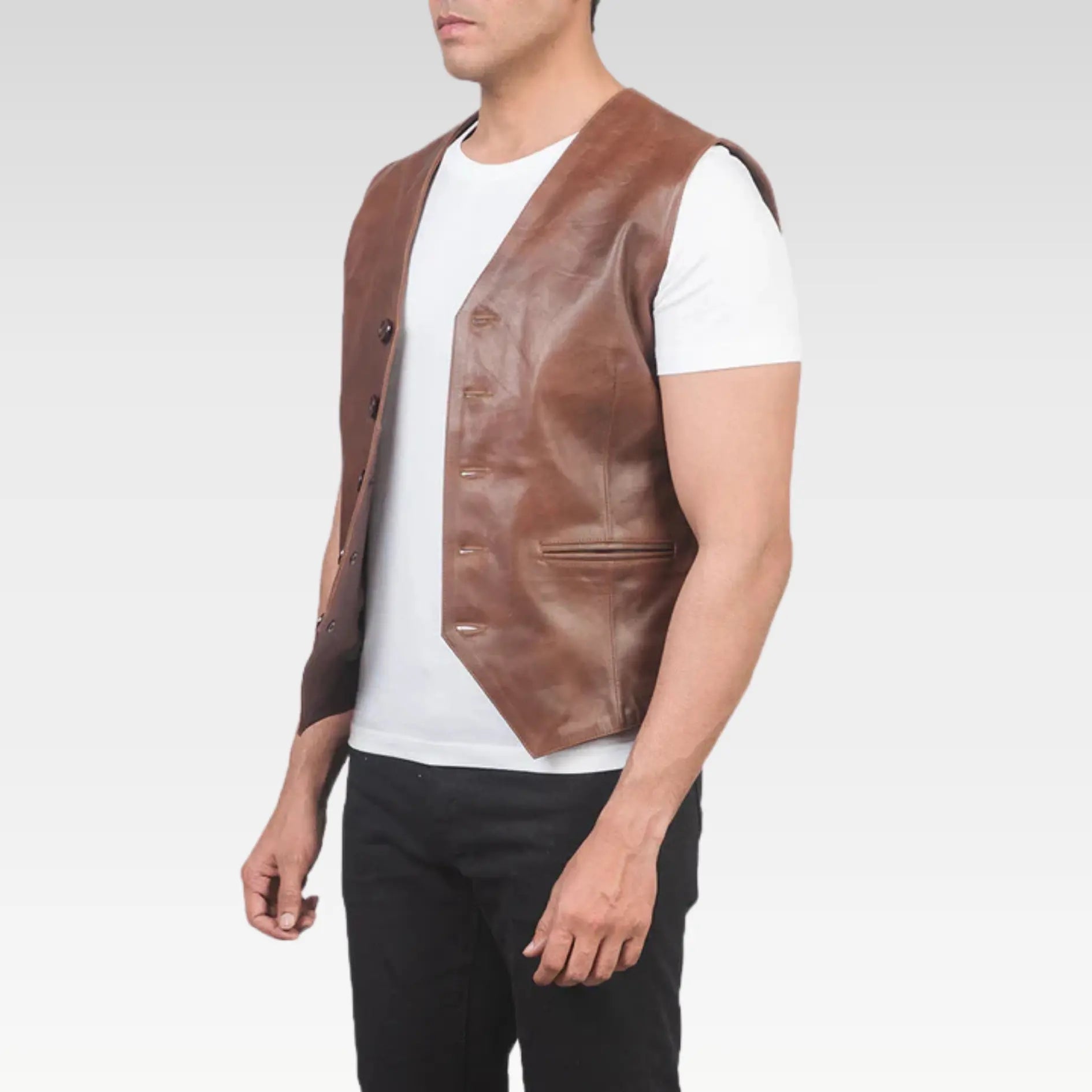 Auden Brown Leather Vest