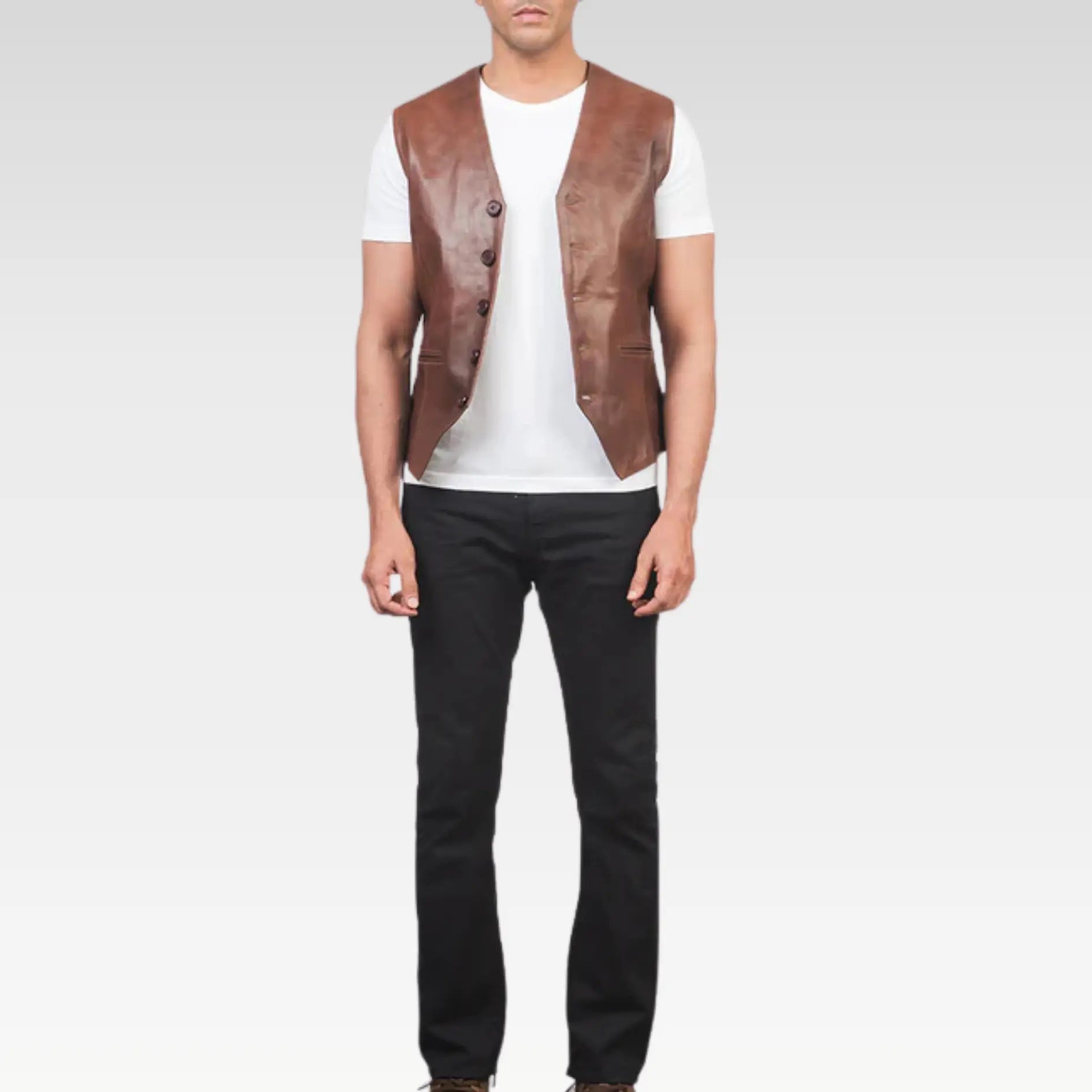 Auden Brown Leather Vest
