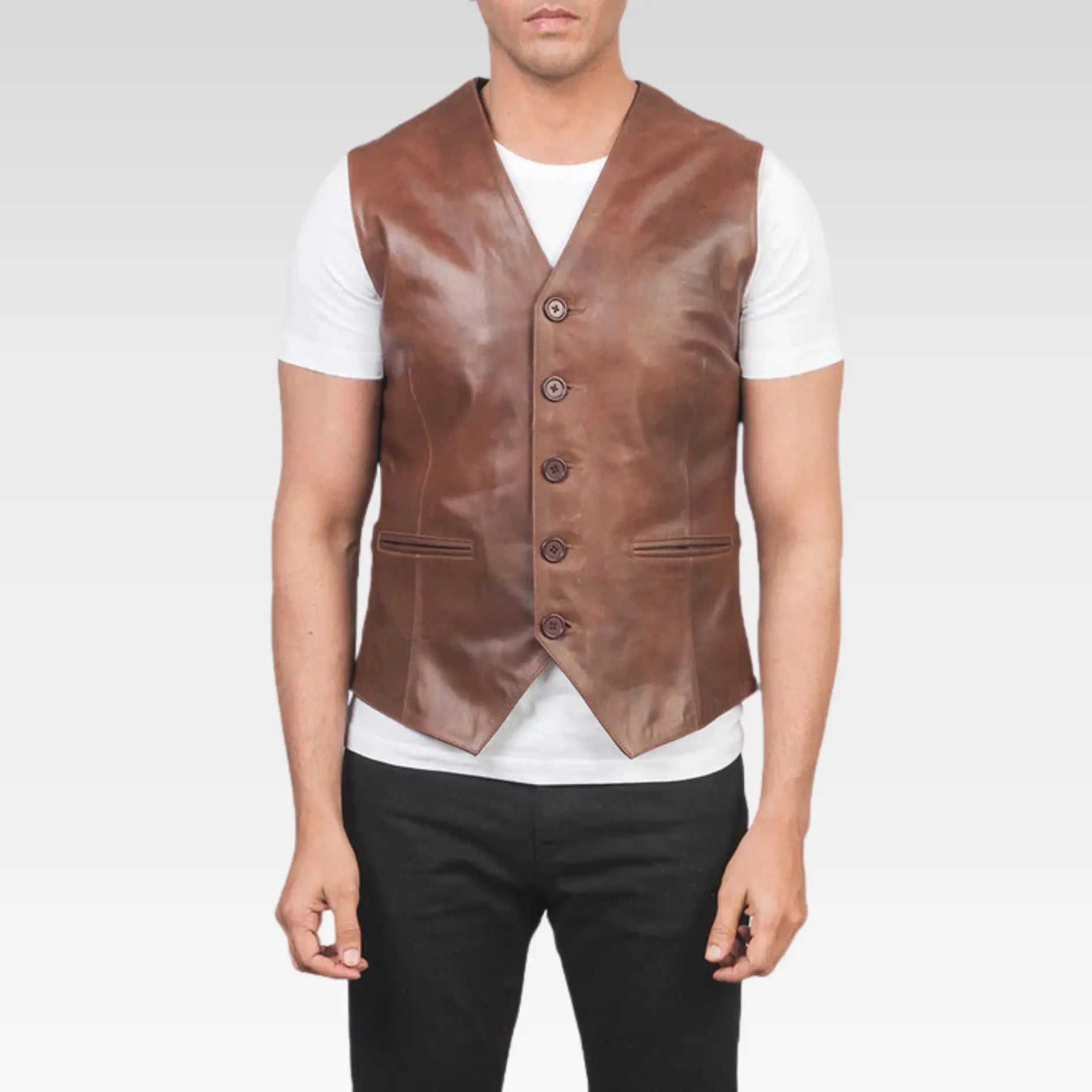 Auden Brown Leather Vest