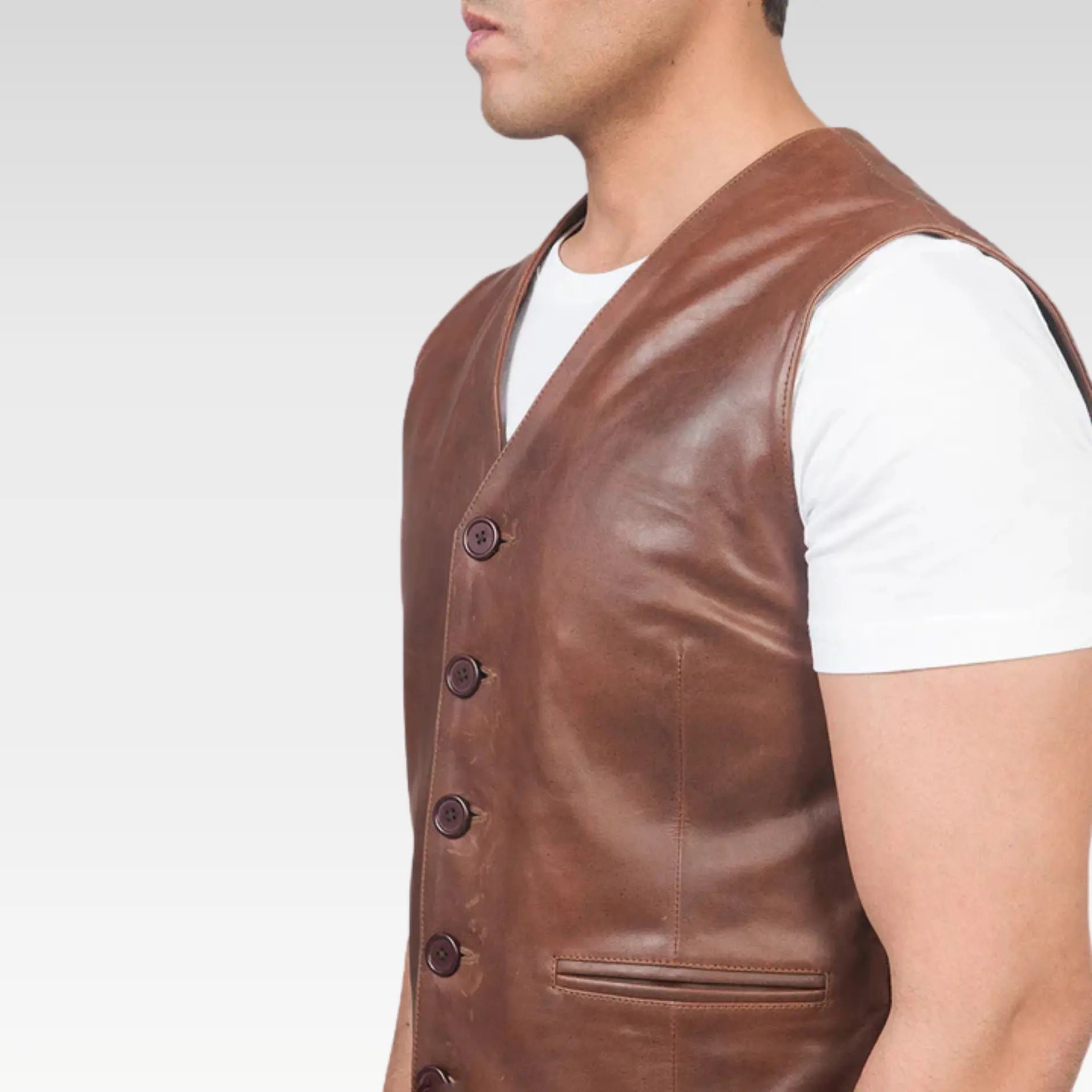 Auden Brown Leather Vest